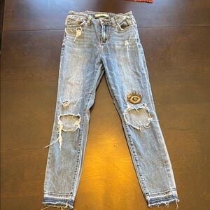 Sam Edelman Blue Skinny Distressed Jeans